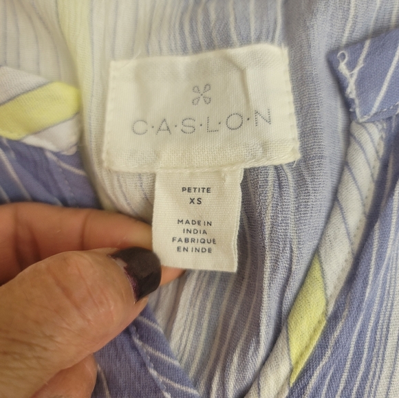 CASLON NORDSTROM STRIPE CAP SLEEVE ADJUSTABLE WAIST DRAWSTRING MAXI NEWSIZE XS - Picture 15 of 16